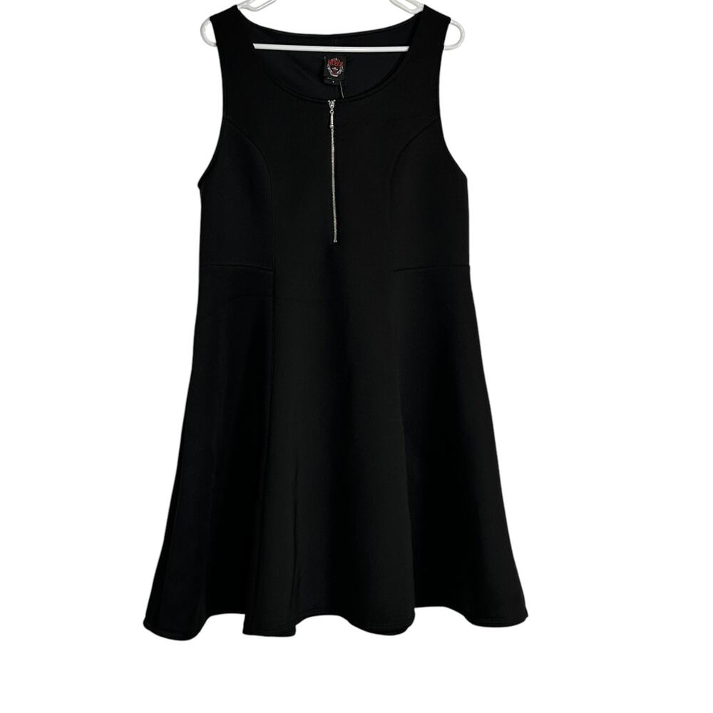 Rebel Wilson for Torrid Dress Womens 1 Black Neoprene Fit and Flare Skater